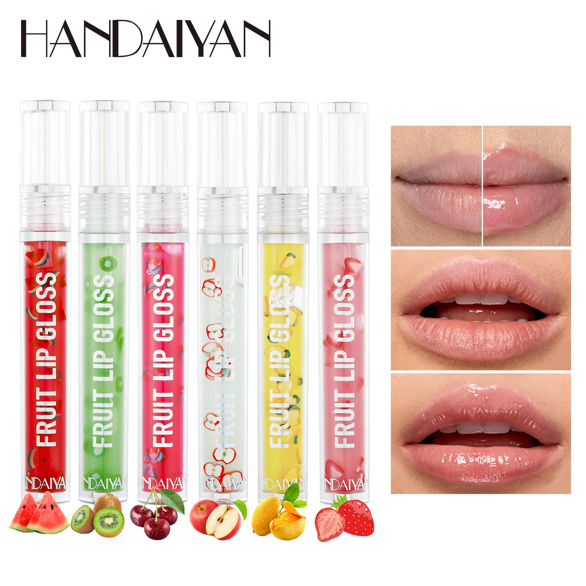 

HANDAIYAN 6-Color Fruit Lip Gloss Beauty Lipgloss Moisturizing Anti-Cracking Lipstick Balsamo Labial Hidratante