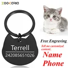 Идентификационные бирки для кошек с гравировкой, персонализированная идентификационная бирка для кошек, щенков, идентификационная бирка для ошейника с именем и номером, подвеска, бирка для собак из нержавеющей стали, аксессуары для домашних животных