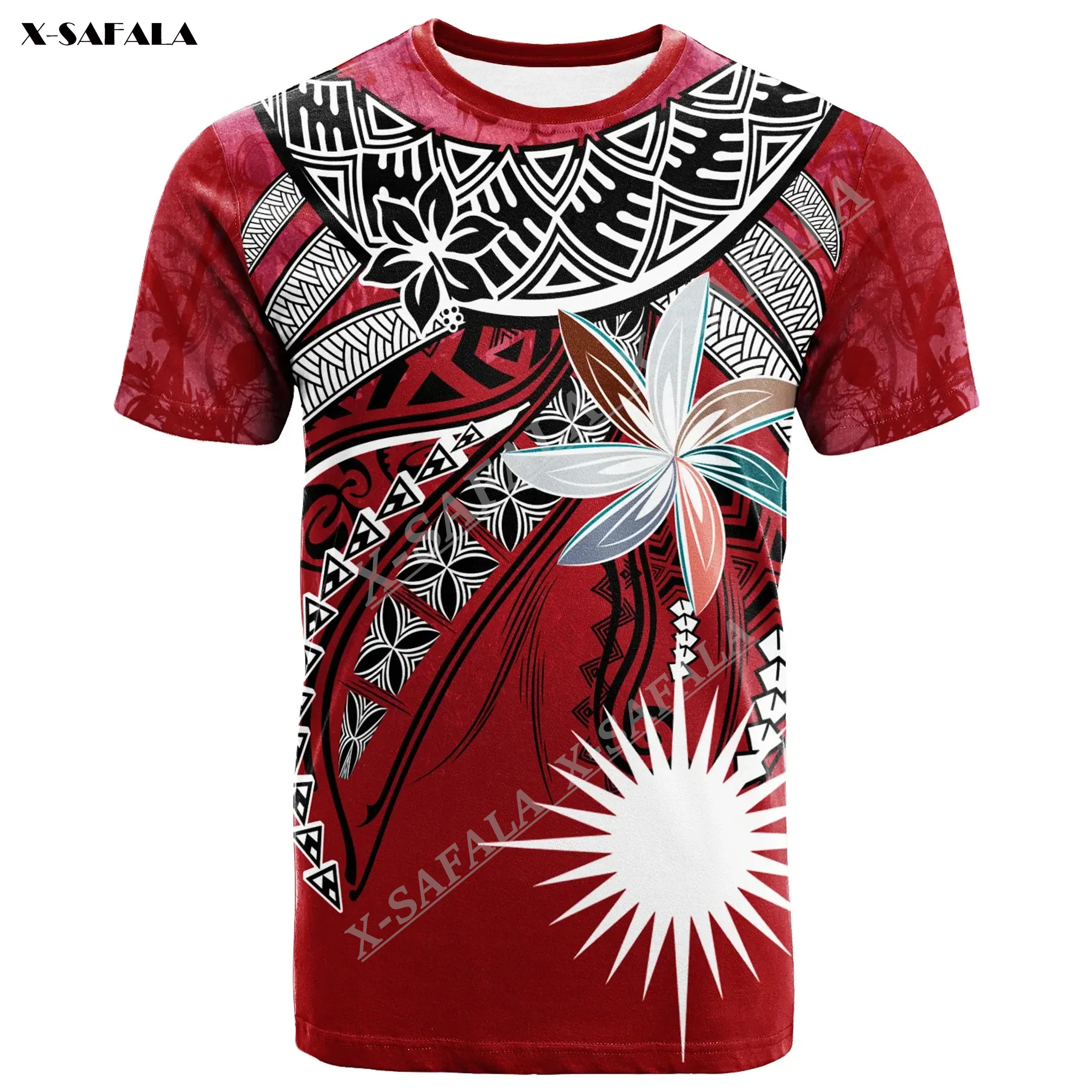 

Marshall Islands Polynesian Hawaii Fanciful Forest 3D Print Men T-Shirts Tops Tees Short Sleeve Casual Quick Dry Breathable