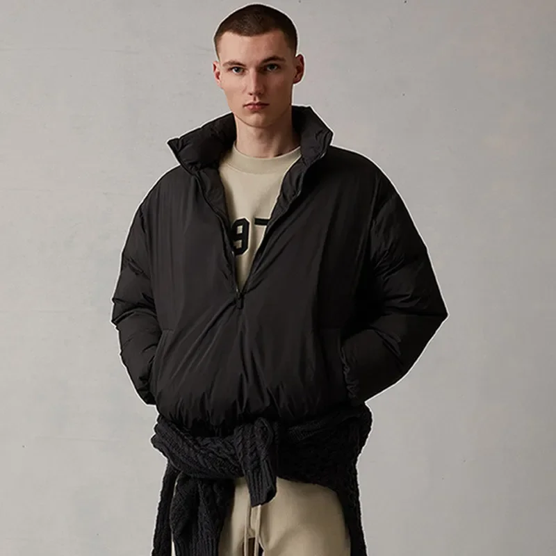 Хлопковое пальто Fear God Fog Essentials на молнии в американском стиле