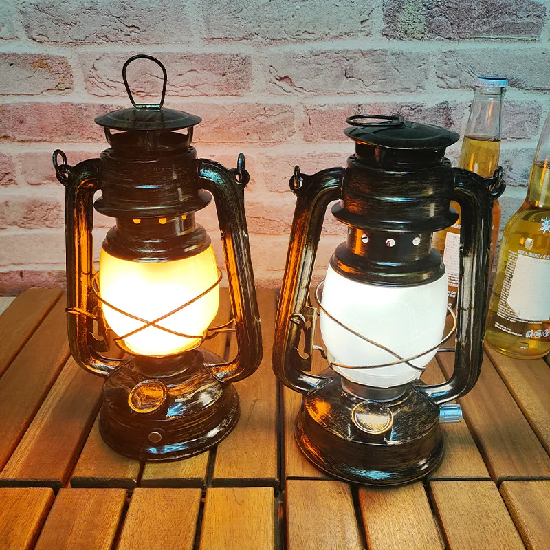 Led Charging Bar Lamp Retro Night Light For Cafe Restaurant Decorative Lantern Gothic Creative Decoration Props Ambient Lights