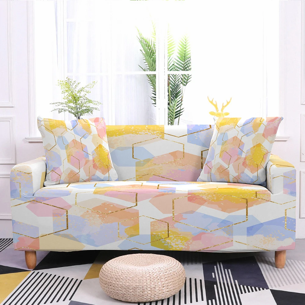 

3D Printed Slipcover Elastic Sofa Covers For Living Room Corner Sofa Cover Armchair Antifouling Home Decor Housses De Canapé