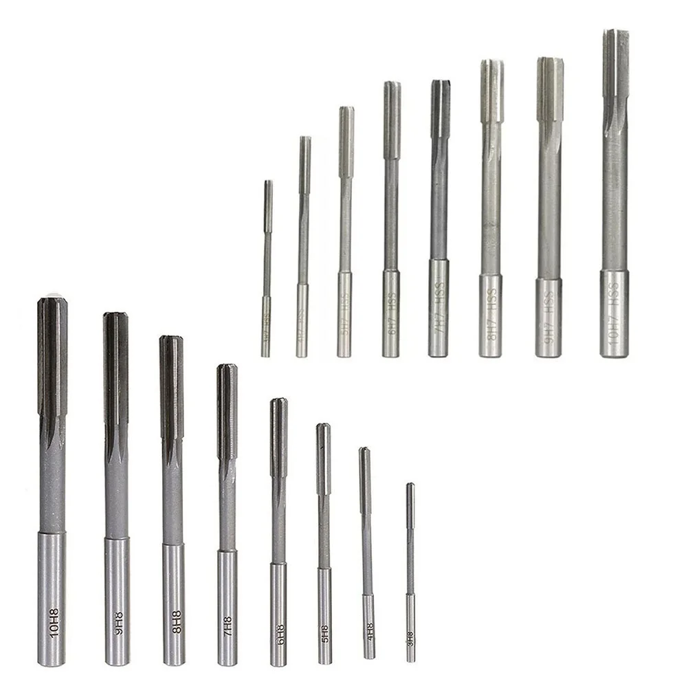 

8pcs H8/H7 HSS Reamer 3-10mm Straight Shank Hand Reamer Chucking Reamer Machine Reamer Milling Cutter Reamer Machining Tool