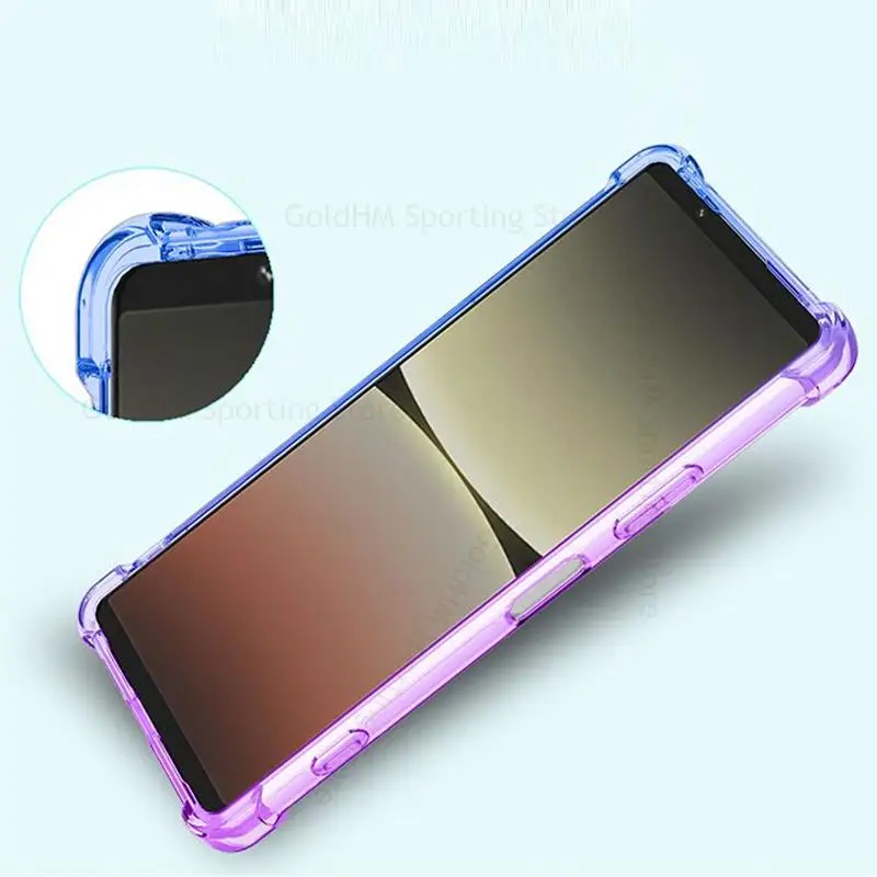 For Magsafe Magnetic Gradient Case For Sony Xperia 5 IV Wireless Charging Magsafing Soft Cover For Xperia 1 IV Transparent Funda