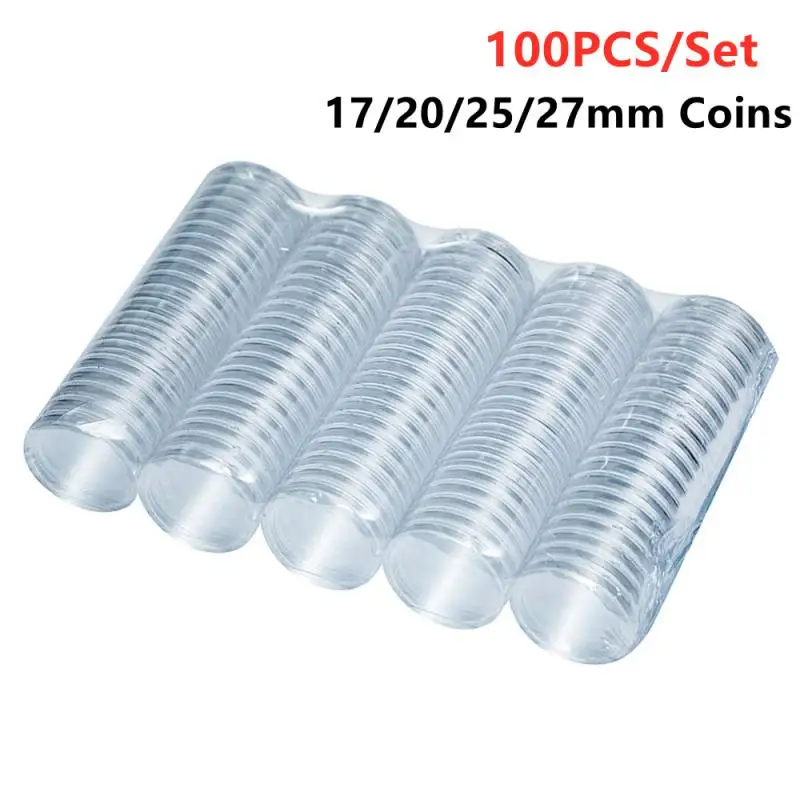 

Футляр для монет диаметром 17/20/25/27 мм, защитный футляр для монет, прозрачный Футляр для монет