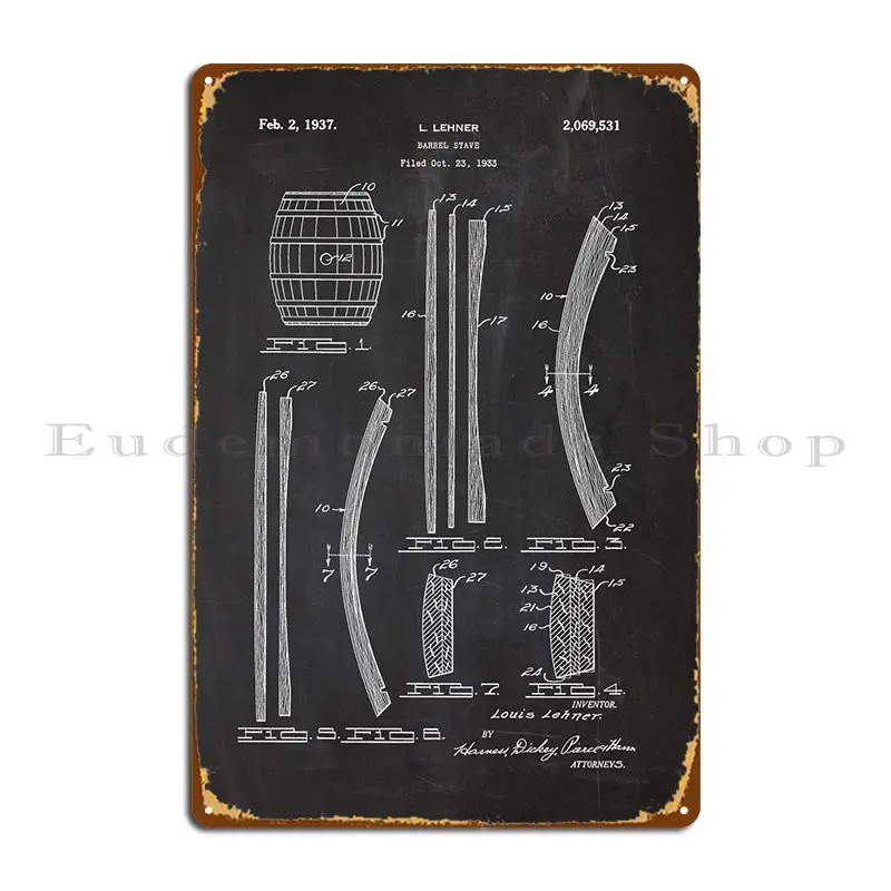 

1933 баррель Stave-патент, металлический знак для дома, гаража, бара, гаража, проектирование оловянного знака, плакат
