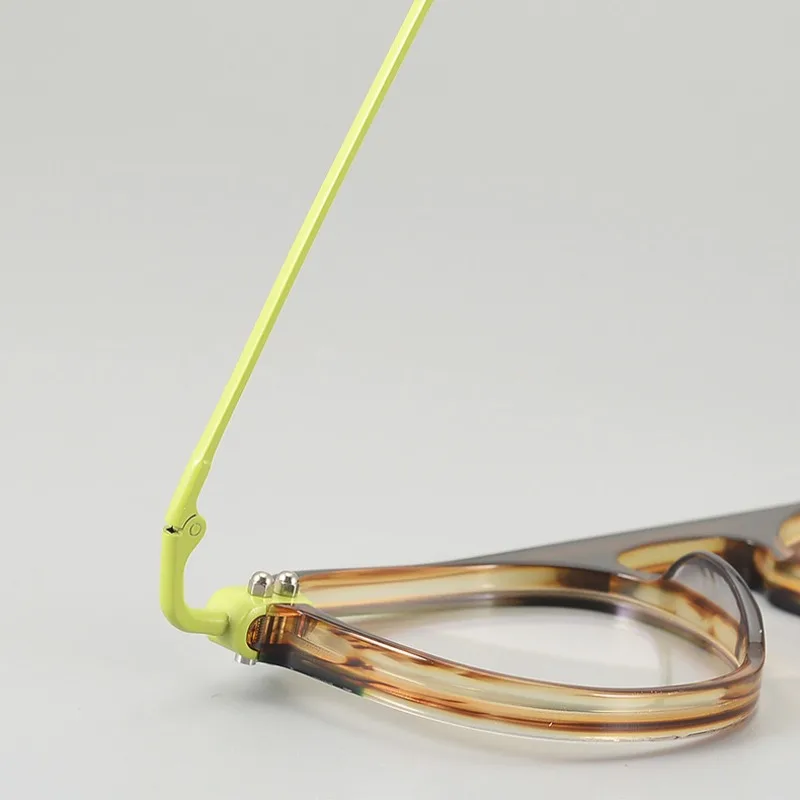 Ретро черепаховый мужской пилот овальная оправа для очков из чистого титана AEV-008