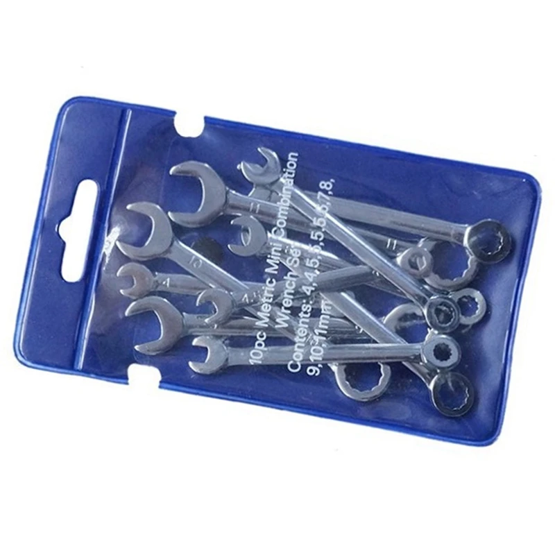 

20Pcs Mini Engineer Wrench Dual Heads Offset Ring Spanner Tools Spanner Combination Key 4-11Mm Wrenches Hand Set