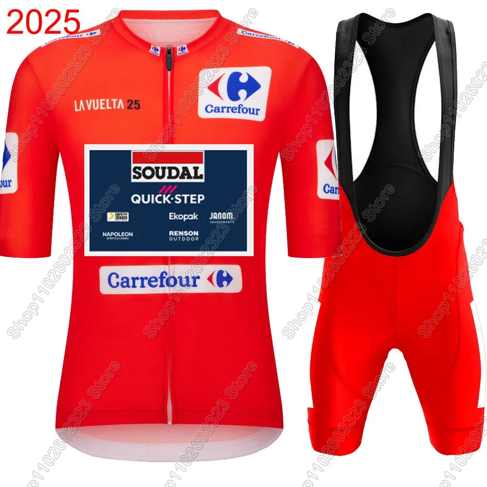 Фото Комплект велосипедного трикотажа Spain Tour Soudal Quick Setp 2025 года, одежда для велосипеда, рубашки для шоссейного велосипеда, шорты для велосипедного нагрудника, MTB Ropa Maillot №1