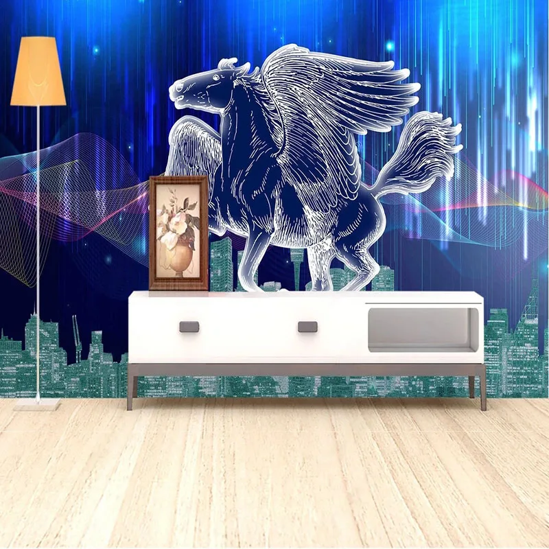 

Custom Any Size 3D Modern Starry Sky Horse Background Wall Wallpaper For Bedroom Walls Papel De Parede Home Décor Tapety Fresco