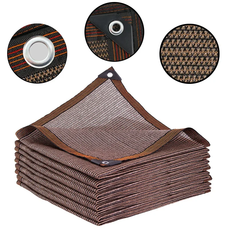 

Солнцезащитная сетка HDPE кофейного цвета 75% затенения