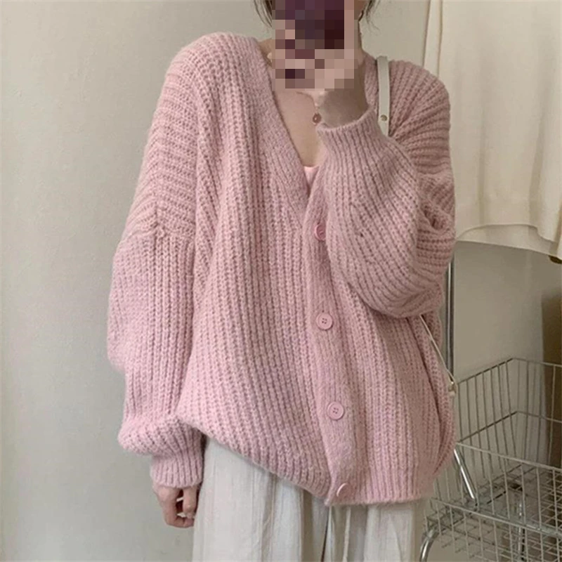 

Fashion Women Sweaters 2023 Solid Color V-neck Conventional Sleeve Casual Button Jerseys Women's Sweater Blusa De Frio Feminina