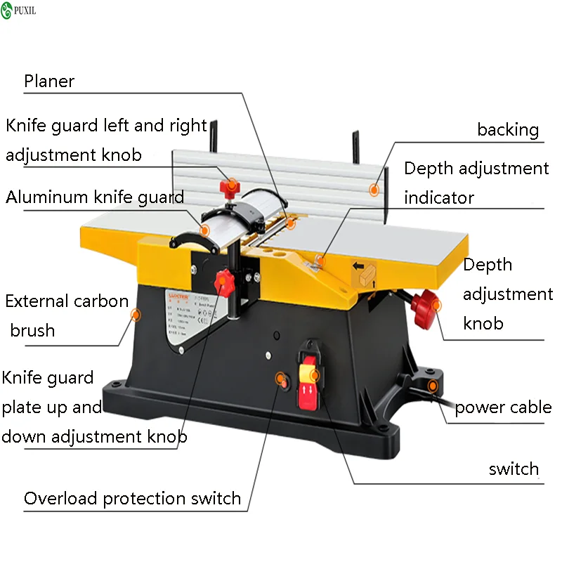 Woodworking Multi-Function Electric Planer Desktop Household Tools Small |