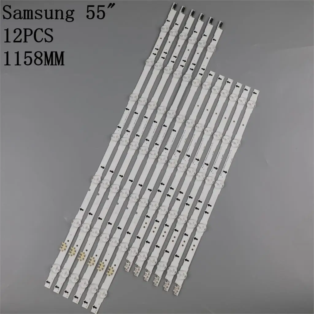 

12 Pieces/set 55"LED strip for samsung TV UE55J5000 2014SVS55 UE55H6350 UE55H6400 UE55H6500 UE55H6670 UE55H6800