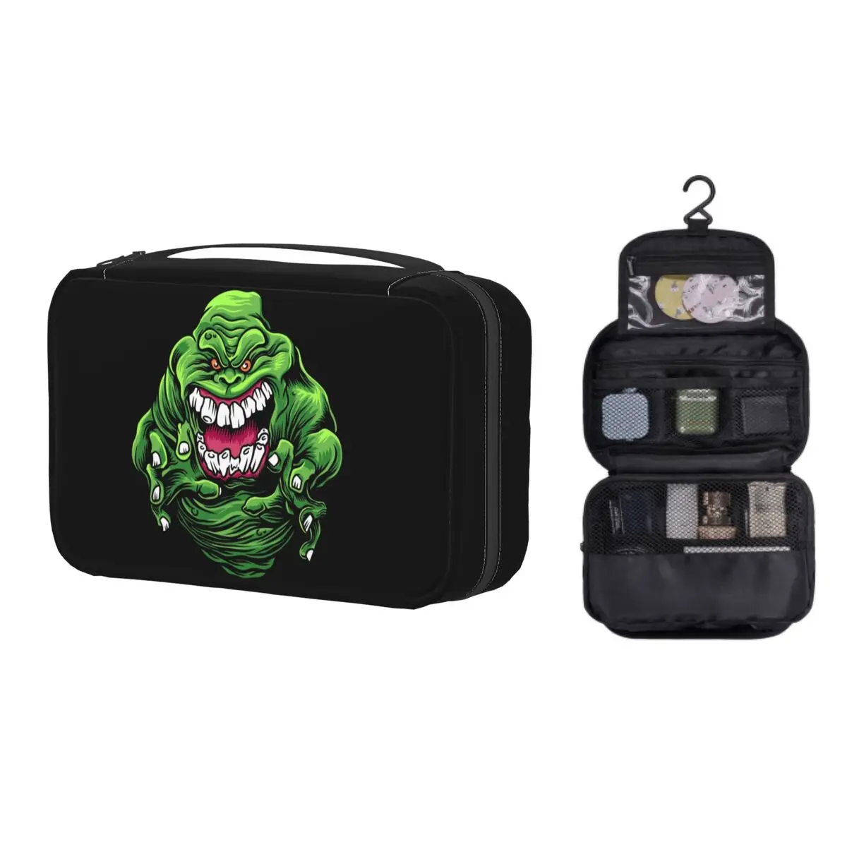 

Custom Green Monster Toiletry Bag Women Movie Ghostbusters Cosmetic Makeup Organizer Ladies Beauty Storage Dopp Kit Case