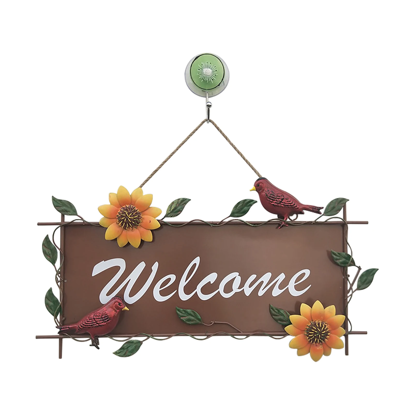 

Living Room Wall Art Crafts Home Garden Indoor Outdoor Window Iron Balcony Backyard Hanging Metal Sunflower Welcome Sign Door