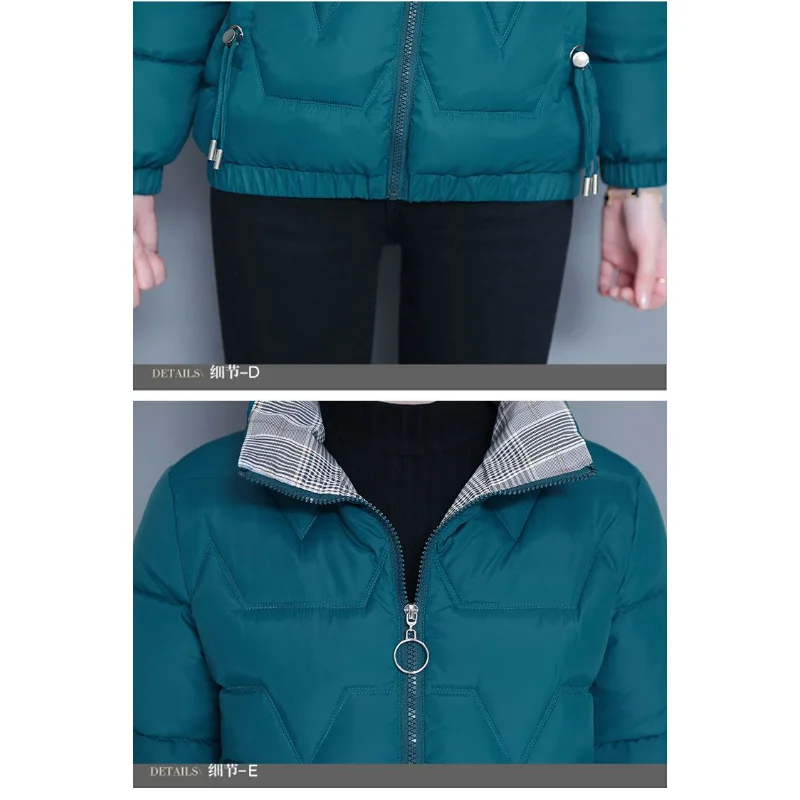 2023 New Winter Jacket Cotton Coat Women Short Slim Stand Collar Korean Fashion Warm Small Padded Jacket Coat