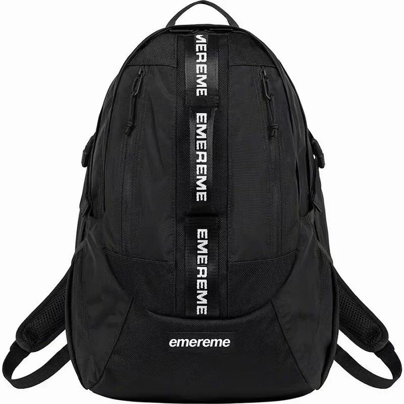 

22FW Black Red Silver Backpack School Bag Rucksack Men Backbag Travel Daypacks Male Leisure Backpack Size 48x32x25cm