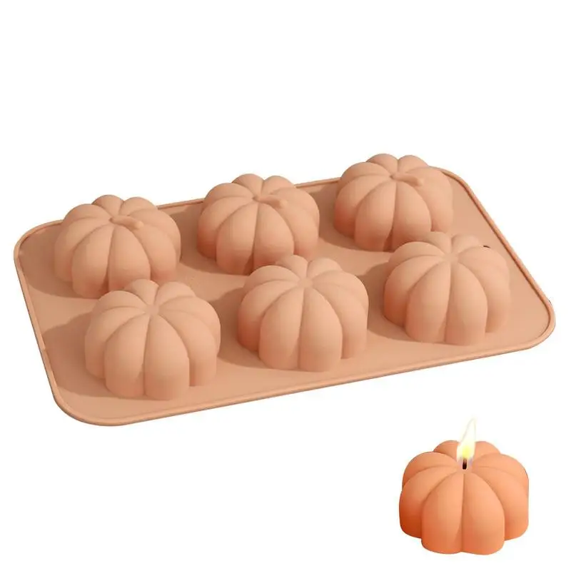 Formy silikonowe z dyni do mydła 6-wgłębieniowe jesienne formy pieczenia zbiorów Motyw czekoladowej Fondant cukierków