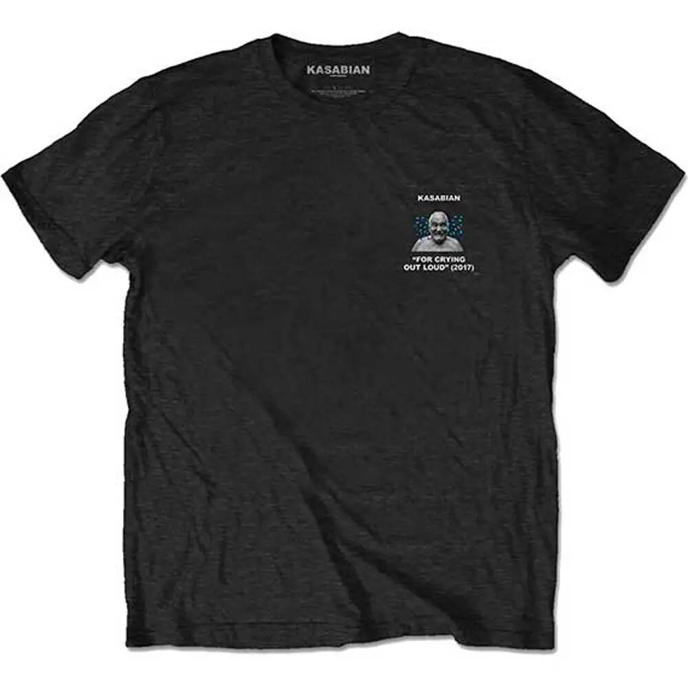 Мужская плотная Приталенная футболка Kasabian для плача черная большого размера