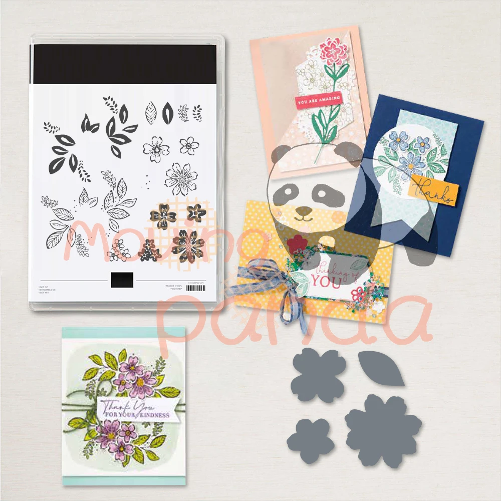 

2023 January-April Mini Catalogue Flower New Clear Stamps And Metal Cutting Dies Sets For Scrapbooking Diy Christmas Dies