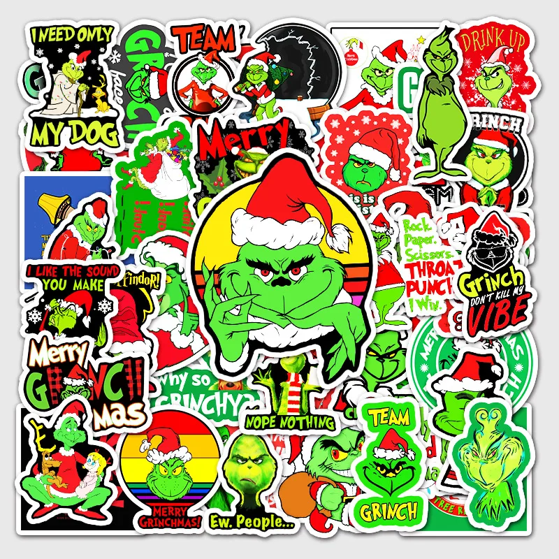 

Cartoon Anime Grinch Stickers For Car Laptop Phone Fridge Scrapbook Viny Decal Waterproof Graffiti Sticker Toys Gifts