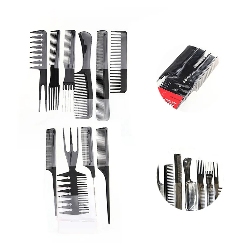 

10Pcs Hair Comb Set Professional Hairbrush Hair Cutting Comb Anti-static Hair Combs Hairdressing Combs Hair Care Styling Tools