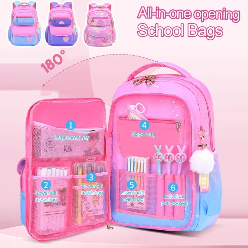 

Cute Girls School Bags Children Primary School Backpack kids Book Bag Schoolbag Waterproof Student Backpack
