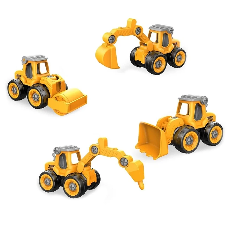 

4PCS Toy Vehicle Assembly Building Toy w/ Screwdriver Education Playset Kindergarten Fine Motor Skill Training Toy
