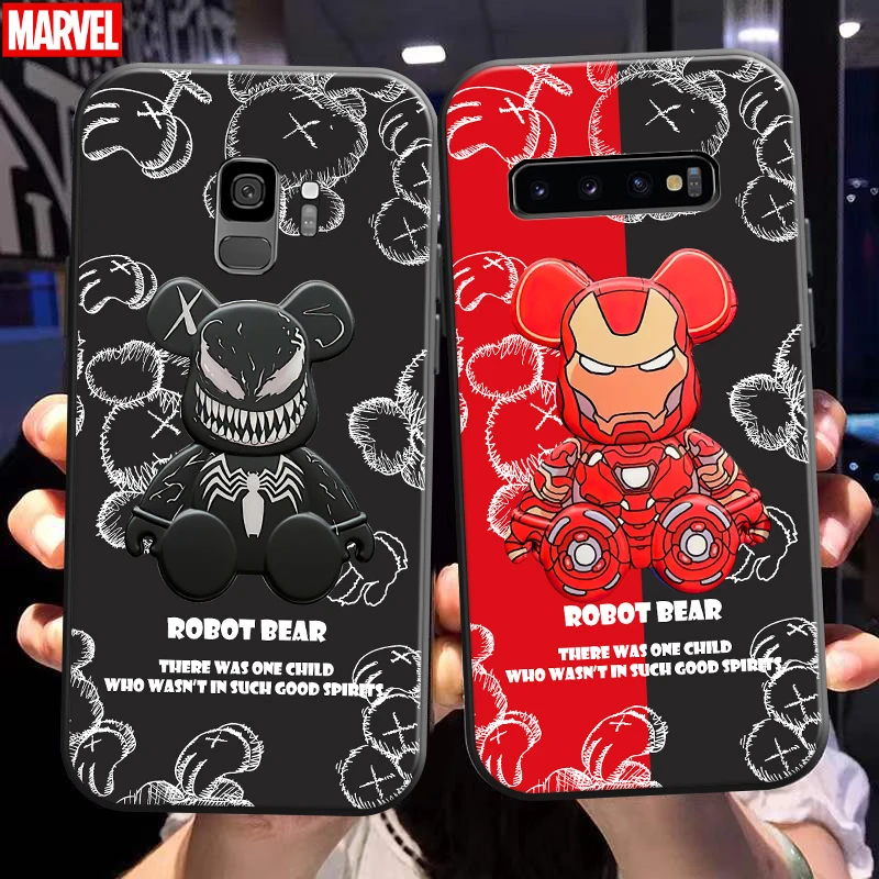 

Marvel Luxury Cute Bear Phone Case For Samsung Galaxy S10 S10E S10 Lite S9 S8 Plus Samsung S10 5G Liquid Silicon Coque