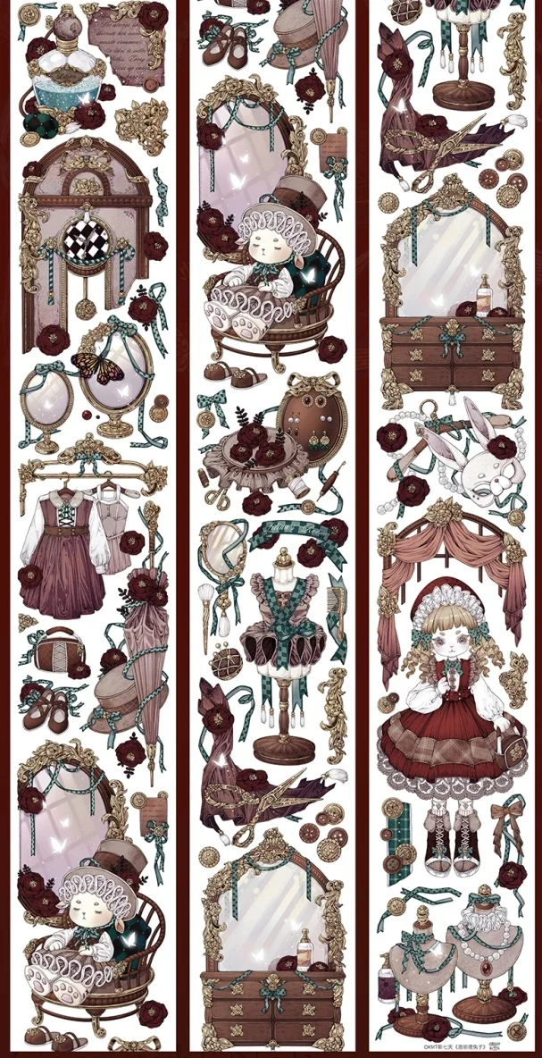 Винтажная милая Лолита Кукла Кролик Girl Shell Shiny PET WashiTape