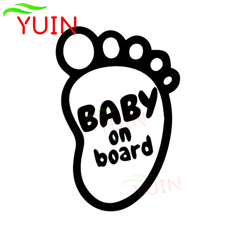 

Baby on Board Cartoon Footprint Funny Car Decals Fashion Decoration PVC Waterproof Sunscreen Sticker Can Be Customized Color