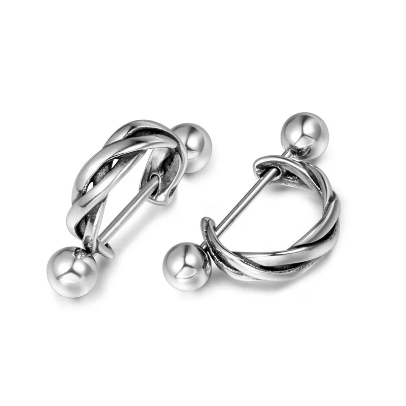 

Trendy Twist Stainless Steel Wire Stud Earrings for Women Accessories Fashion Jewelry Mothers Day Gifts 2023 Free Shipping Items