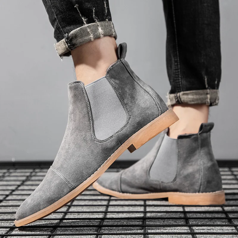 YRZL Chelsea Boots Men Pointed 