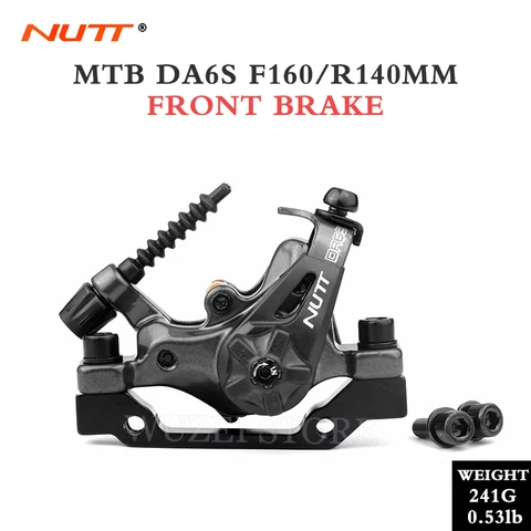 NUTT DA6S дисковый тормоз для горного велосипеда двойной поршневой приводной суппорт с 160 мм ротором для горных велосипедов, скутеров, электровелосипедов, тормозов, Тяговая линия