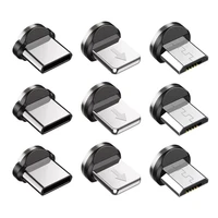 magnetic cable plug adapter 8 pin type c micro usb plugs for mobile phone 360 degree rotation magnetic cable charging converter