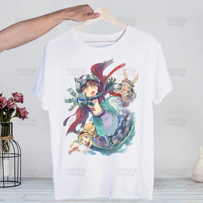 

Made In Abyss T Shirts print O-Neck Short Sleeve Regular Mens Nanachi Riko Japanese Manga Heigh Quality Men Hip-Hop t Shirt