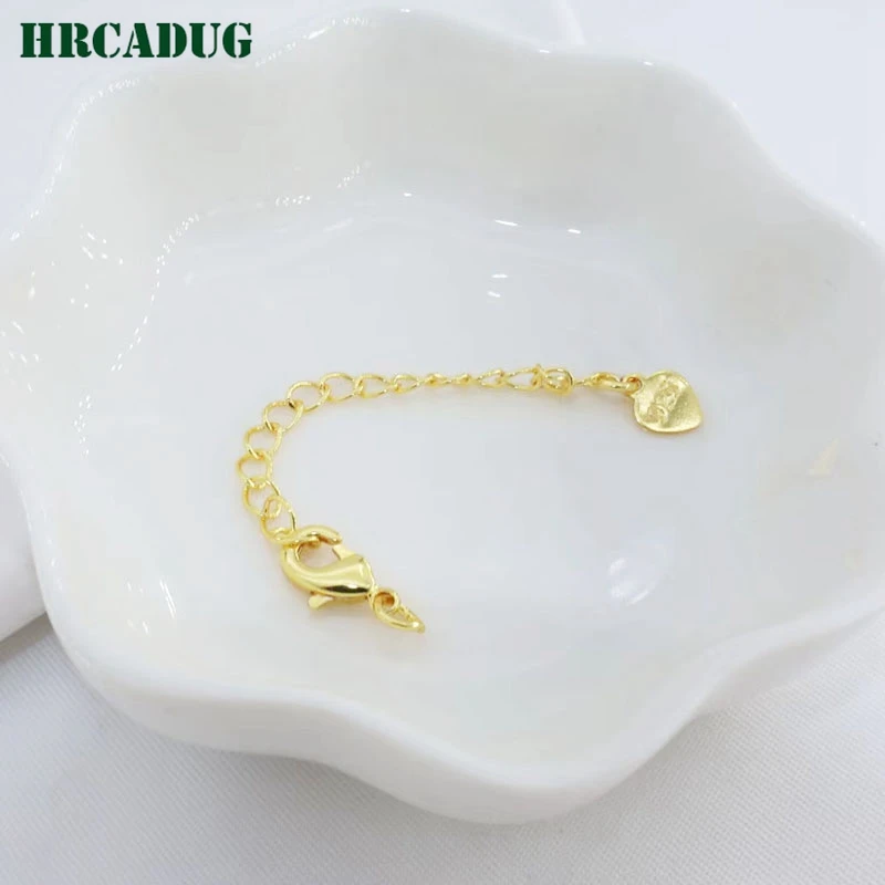 18K Gold-Plated Lobster Buckle Clasps Extension Chains Fashion Jewelry Bracelet Necklace Making Tail Chain Accessories Wholesale