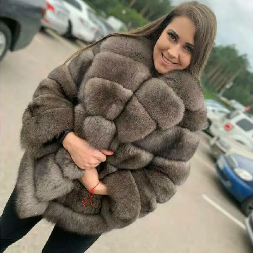 

2021 Real Fox fur coat women Vest Detachable Transform removable Fashion Luxury Thick Warm Coat Jacket Solid Fur