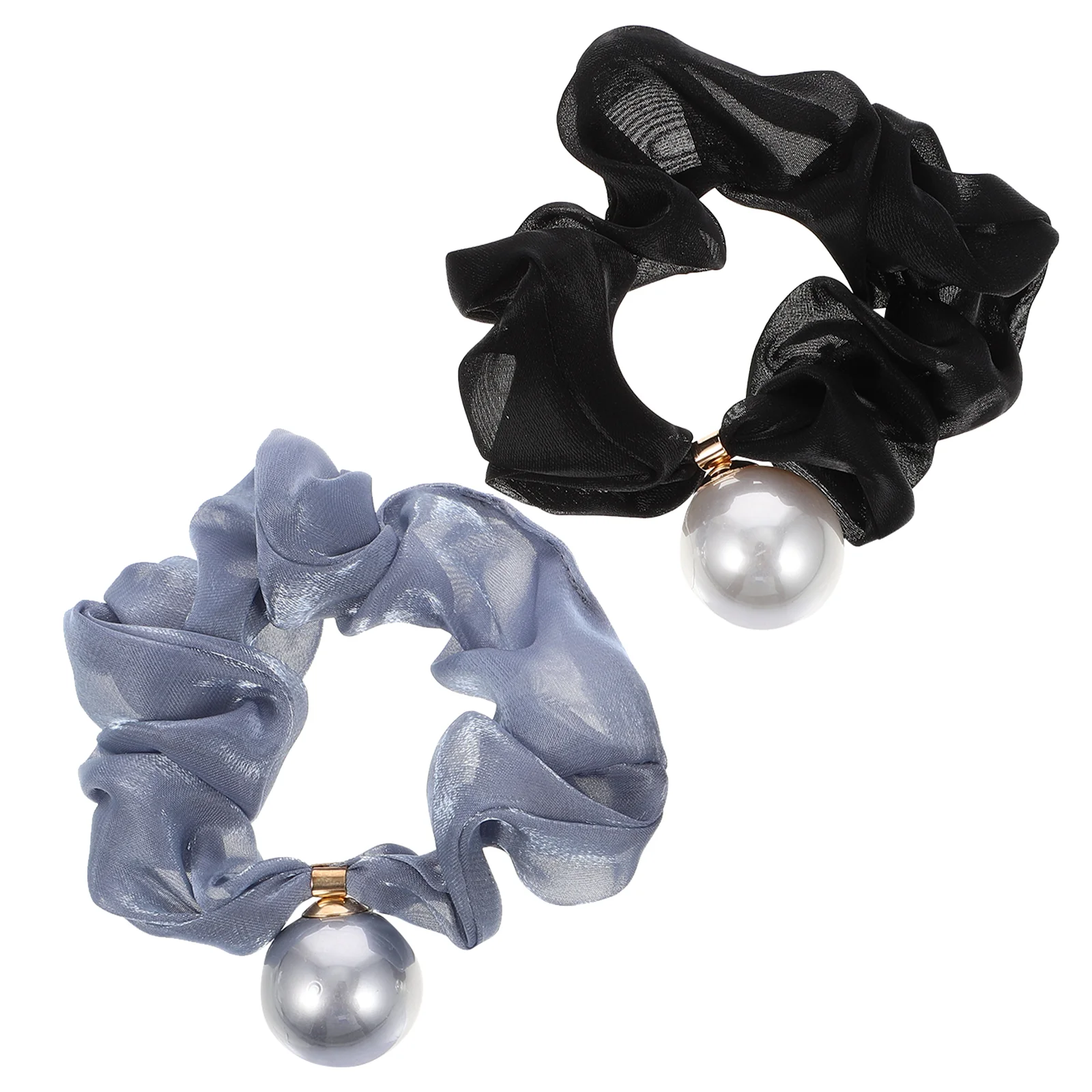 

2pcs Hair Scrunchy Mesh Hair Rings Pearl Hair Ropes Fashion Hair Accessories