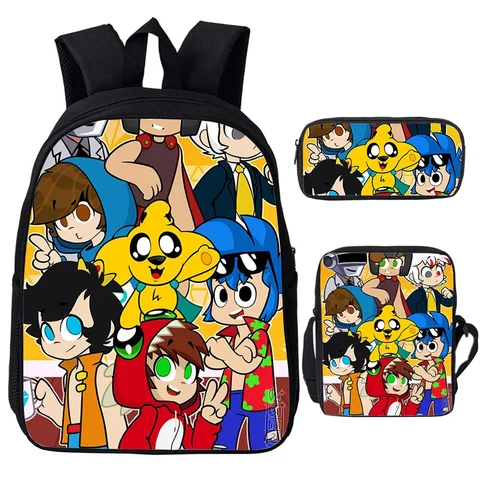 Рюкзак Mikecrack, школьный рюкзак с героями мультфильмов для мальчиков и девочек, сумка для книг, 3 шт./компл., рюкзак, подарок для детей, сумка в стиле аниме Mochila