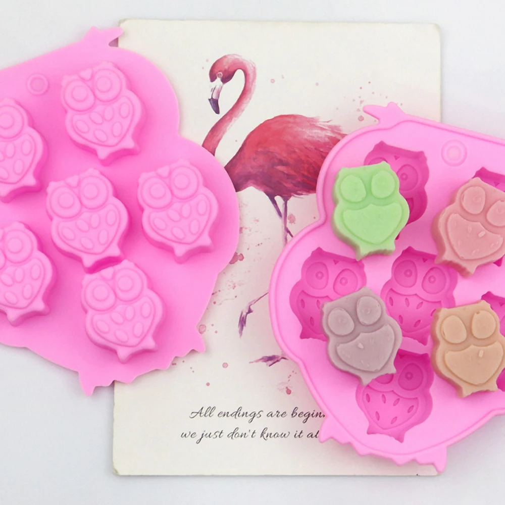 

6 Hole 3D Owl Silicone Mold Fondant Molds Chocolate Mold Cake Mould Soap Mold DIY Party Cake Decorating Tools Baking Accessories