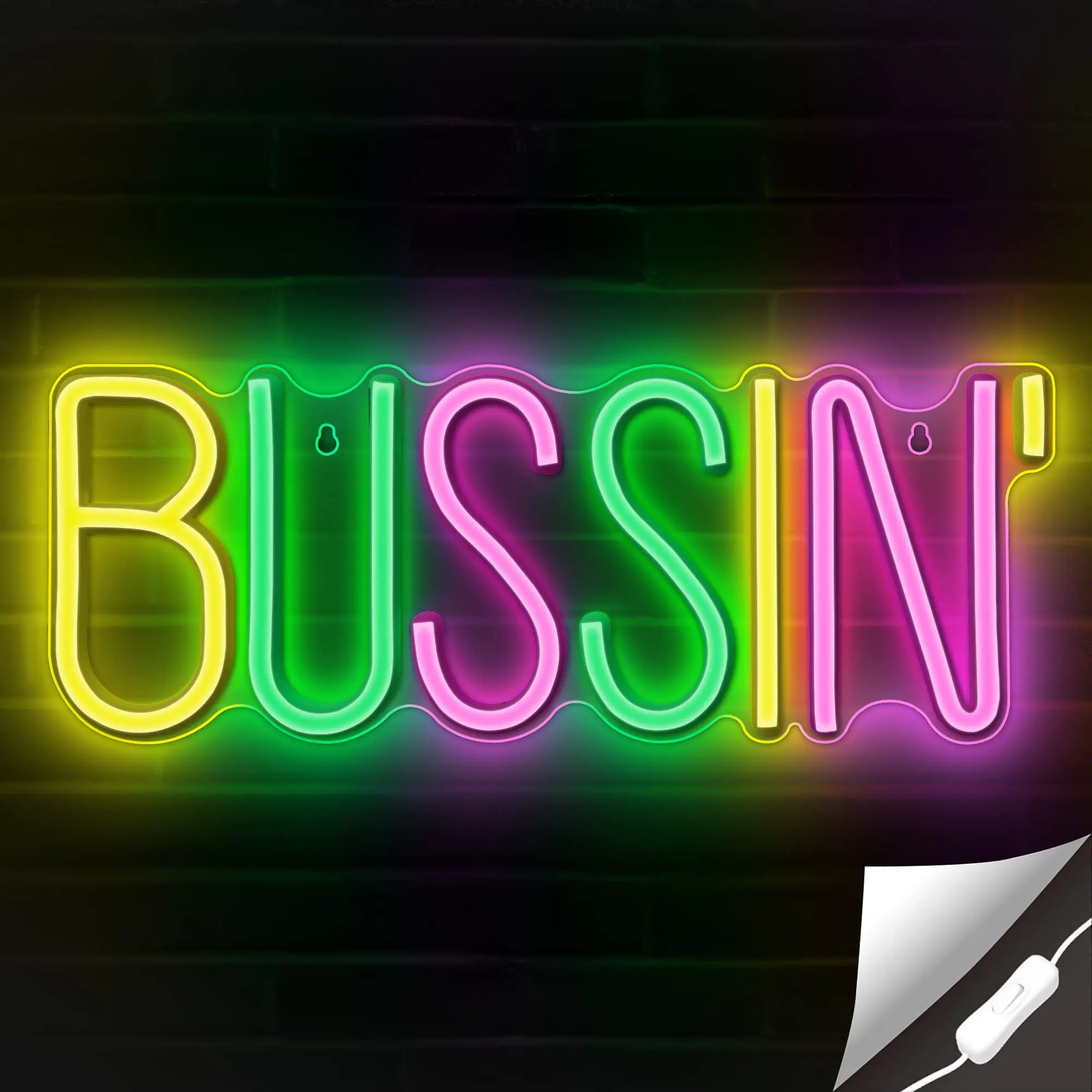 

Bussin Neon Sign - Bussin Led Neon Lights for Gamers Led Signs for Wall Bedroom, Game Room Boy Gift Decor