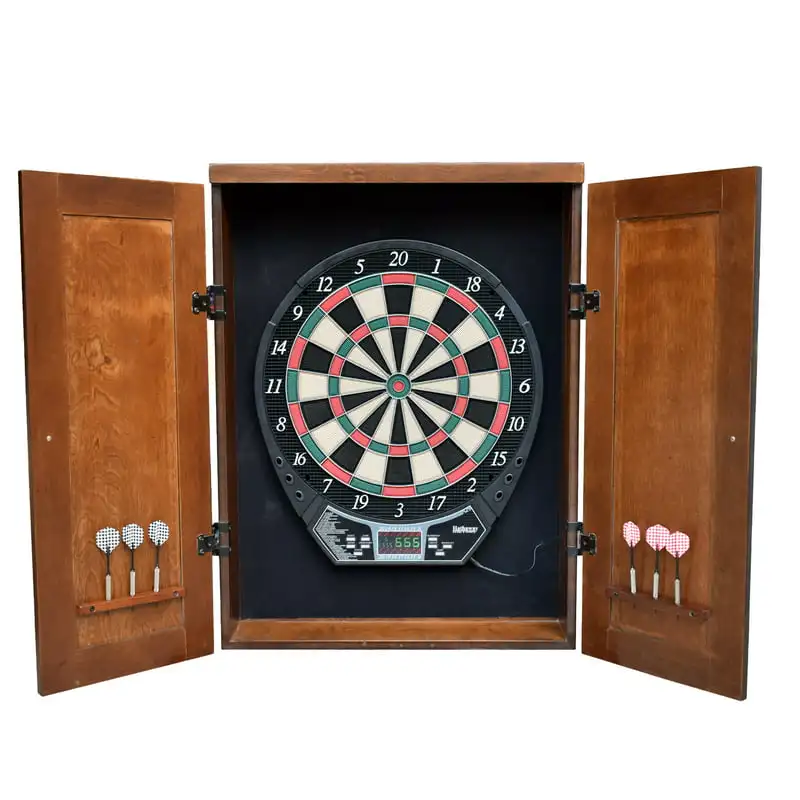 

Electronic Dartboard Cabinet Set, 32.25-in H, Walnut