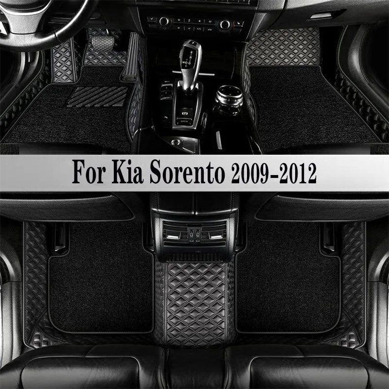 

Car Floor Mats For Kia Sorento II XM 5 Seats 2009 2010 2011 2012 Leather Rugs Carpets Auto Interior Mat Covers Accessories