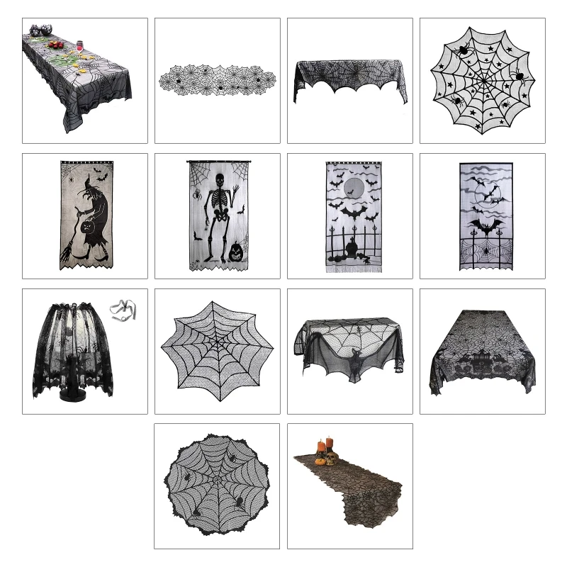 

Halloween Polyester Decorative Table Cloth Table Runner Desktop Decoration T21C