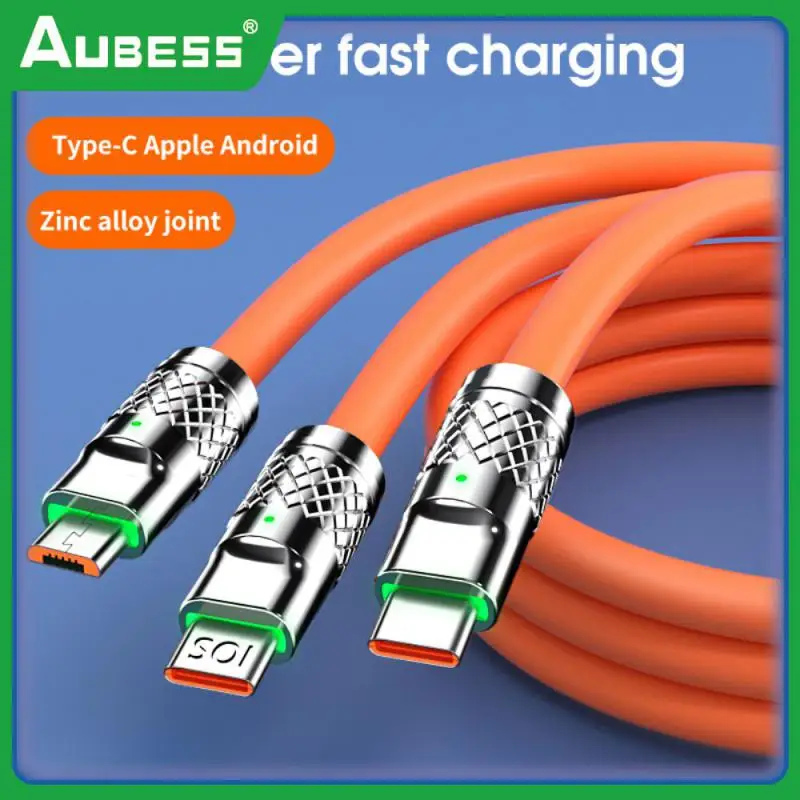 

Zinc Alloy Data Line Quick Charge Three-in-one Data Cable Data Cable Super Fast Charge Data Lines 120w Usb C Data Cord Hot