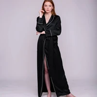 2022 new design women sleepwear long night robe ladies pyjamas and sleepwear long nightgown silk sleepwear