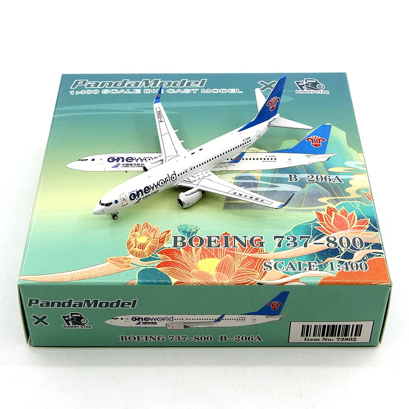 Литая модель самолета 1/400 масштаб 73802 Китай Южная авиалиния B737-800 B-206A