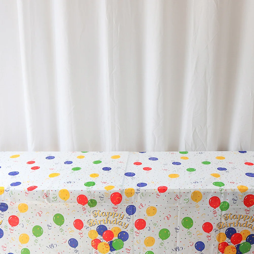 

2pcs Birthday Party Decorative Tablecloth Rectangular Tablecloth Plastic Tablecloth Dining Table Cloth